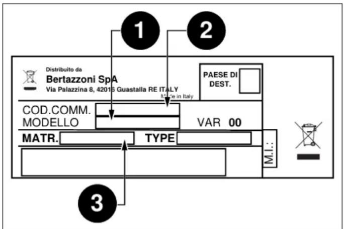 BERTAZZONI FMOD4053MLB1 - APPLIANCE IDENTIFICATION - 1