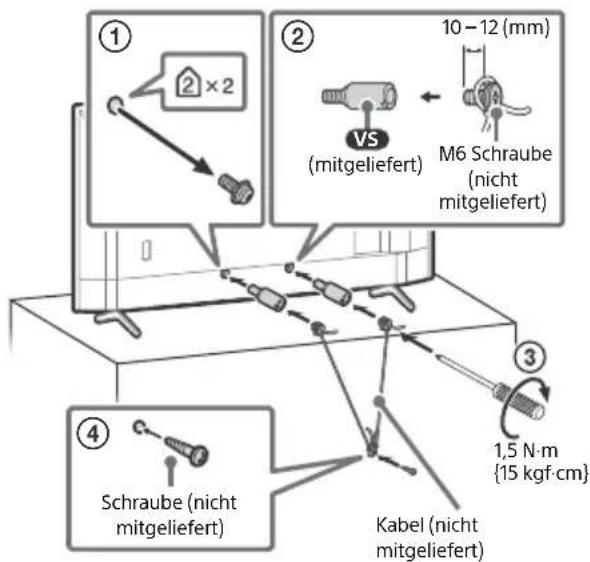 SONY FW55EZ20L - Verhinderung des Umkippens (nur Modelle mit Tischständer) - 1