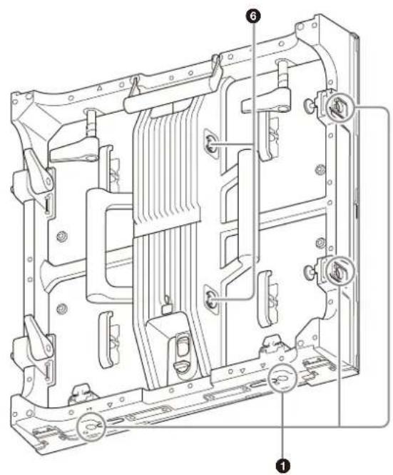 Technical diagram of a mechanical assembly with numbered components and labeled parts