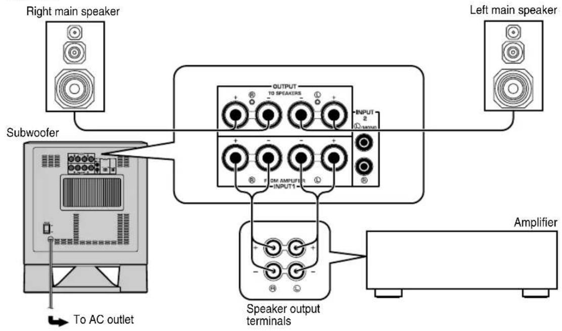 YAMAHA YSTSW215 - ■ Using one subwoofer (with speaker cables) - 1