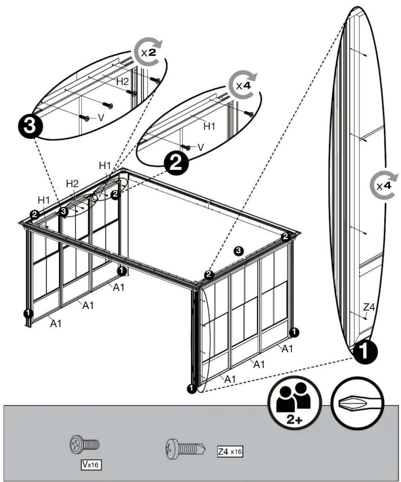 Sojag Kuramo - Assembly Manual / Guide d'assemblage / Manual de ensamblaje / Stampaletmeuer / Montageanleitung - 118