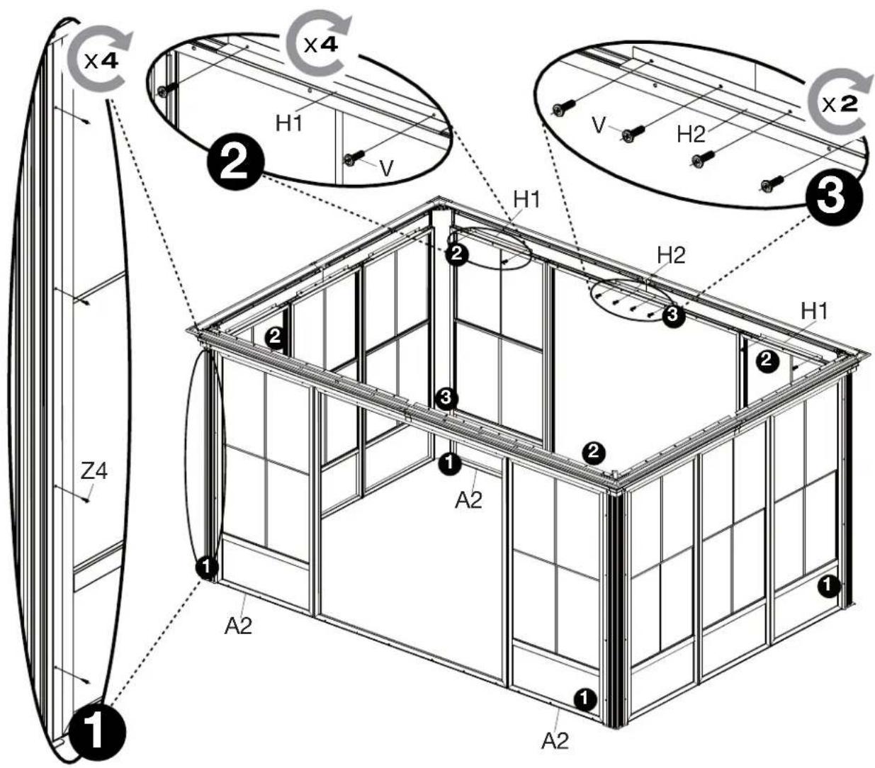 Sojag Kuramo - Assembly Manual / Guide d'assemblage / Manual de ensamblaje / Stampaletmeuer / Montageanleitung - 125