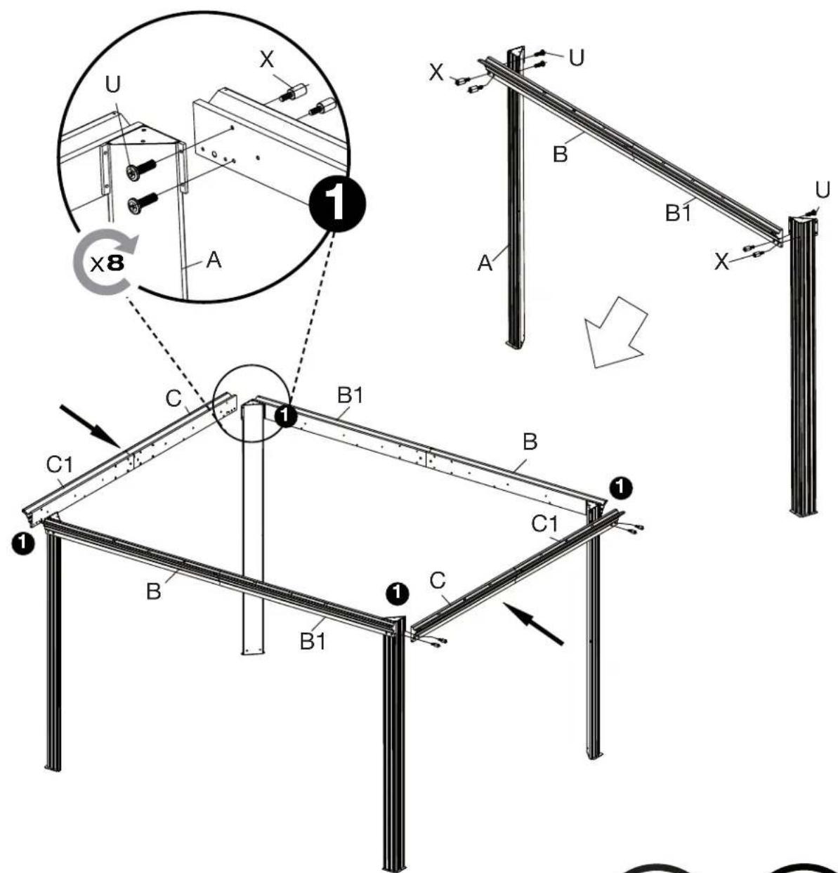Sojag Kuramo - Assembly Manual / Guide d'assemblage / Manual de ensamblaje / Stampaletmeuer / Montageanleitung - 84