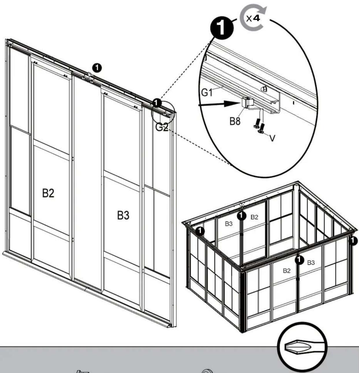 Sojag Kuramo - Assembly Manual / Guide d'assemblage / Manual de ensamblaje / Stampaletmeuer / Montageanleitung - 147