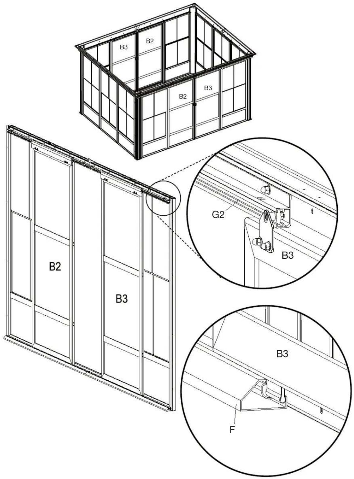 Sojag Kuramo - Assembly Manual / Guide d'assemblage / Manual de ensamblaje / Stampaletmeuer / Montageanleitung - 146