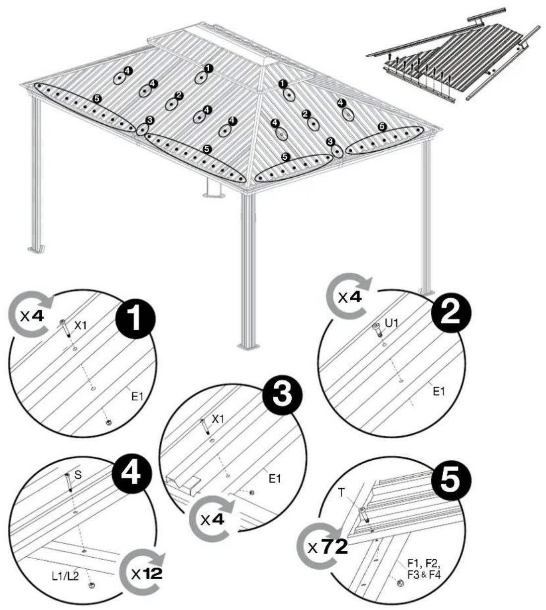 Sojag Kuramo - Assembly Manual / Guide d'assemblage / Manual de ensamblaje / Stampaletmeuer / Montageanleitung - 114