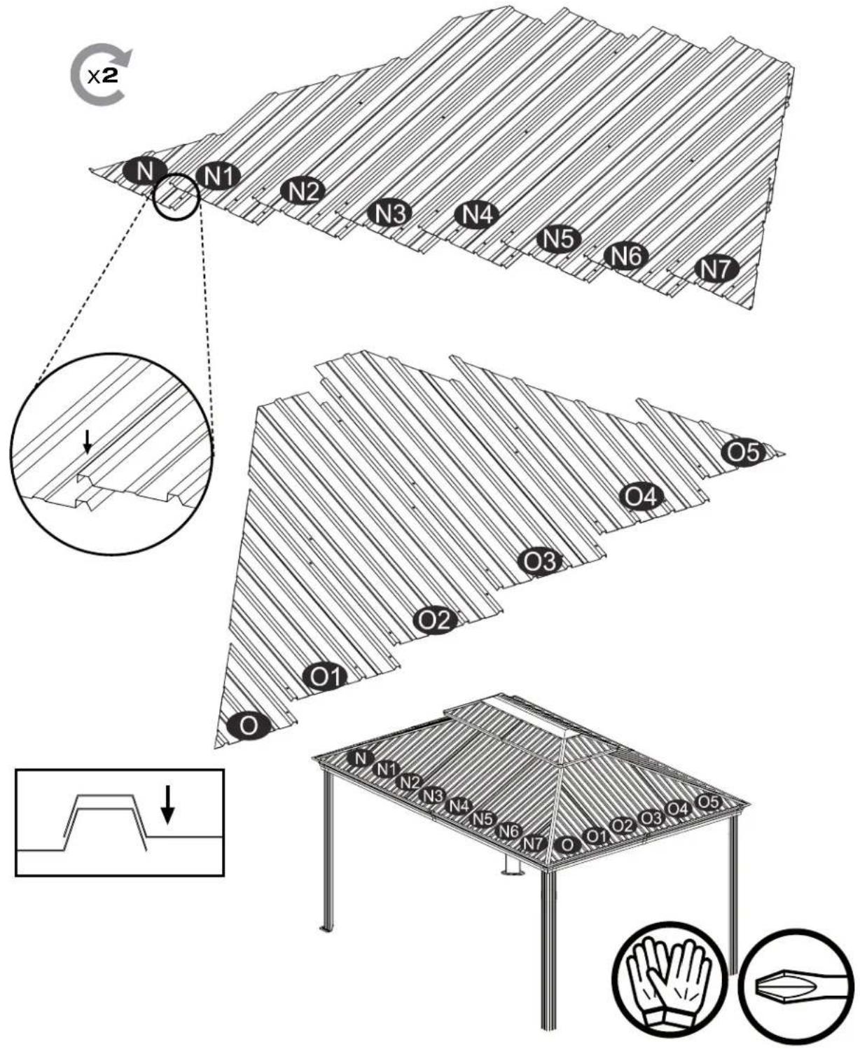 Sojag Kuramo - Assembly Manual / Guide d'assemblage / Manual de ensamblaje / Stampaletmeuer / Montageanleitung - 113