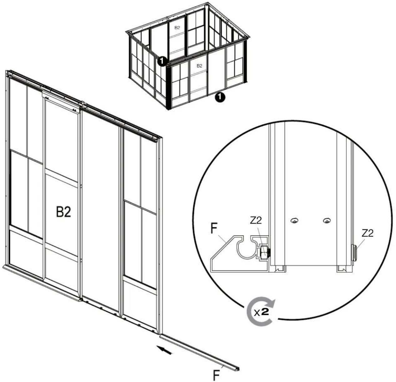 Sojag Kuramo - Assembly Manual / Guide d'assemblage / Manual de ensamblaje / Stampaletmeuer / Montageanleitung - 144