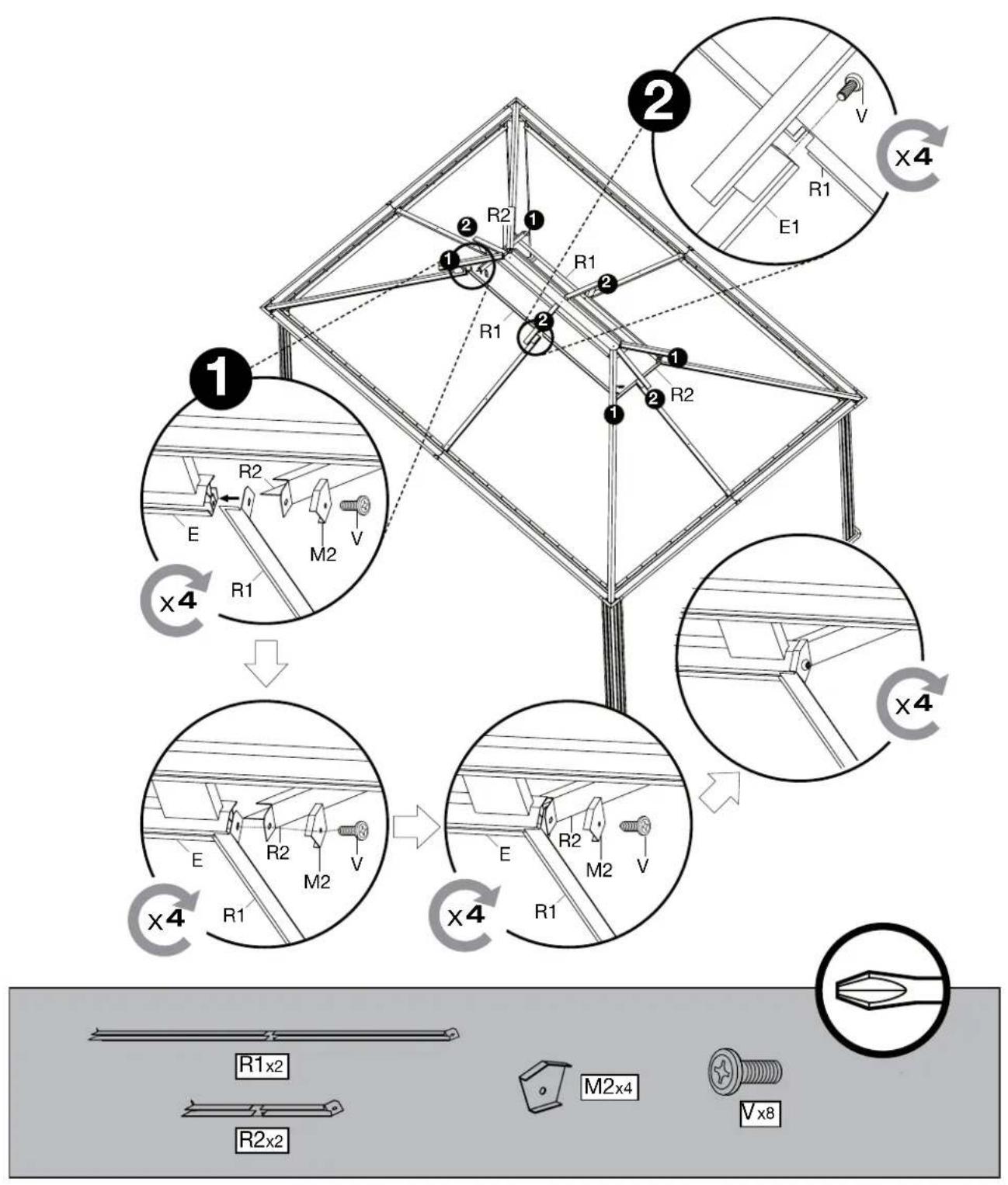 Sojag Kuramo - Assembly Manual / Guide d'assemblage / Manual de ensamblaje / Stampaletmeuer / Montageanleitung - 99