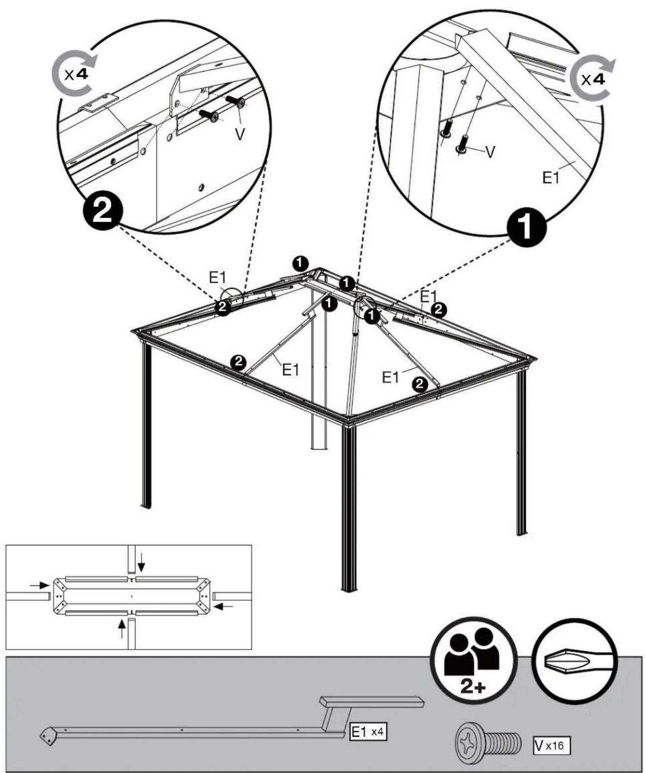 Sojag Kuramo - Assembly Manual / Guide d'assemblage / Manual de ensamblaje / Stampaletmeuer / Montageanleitung - 98
