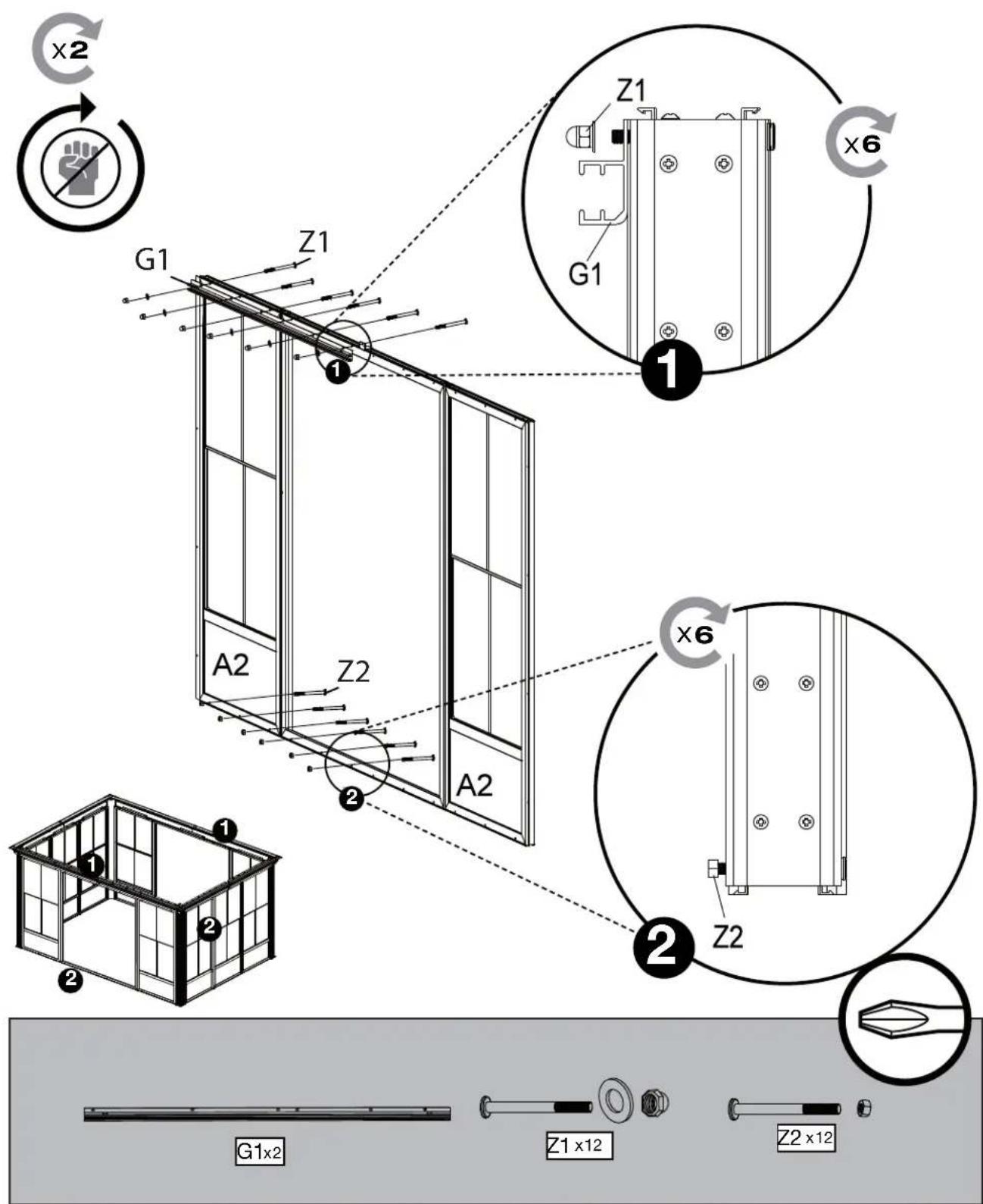 Sojag Kuramo - Assembly Manual / Guide d'assemblage / Manual de ensamblaje / Stampaletmeuer / Montageanleitung - 127