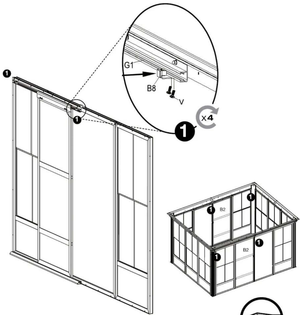 Sojag Kuramo - Assembly Manual / Guide d'assemblage / Manual de ensamblaje / Stampaletmeuer / Montageanleitung - 140