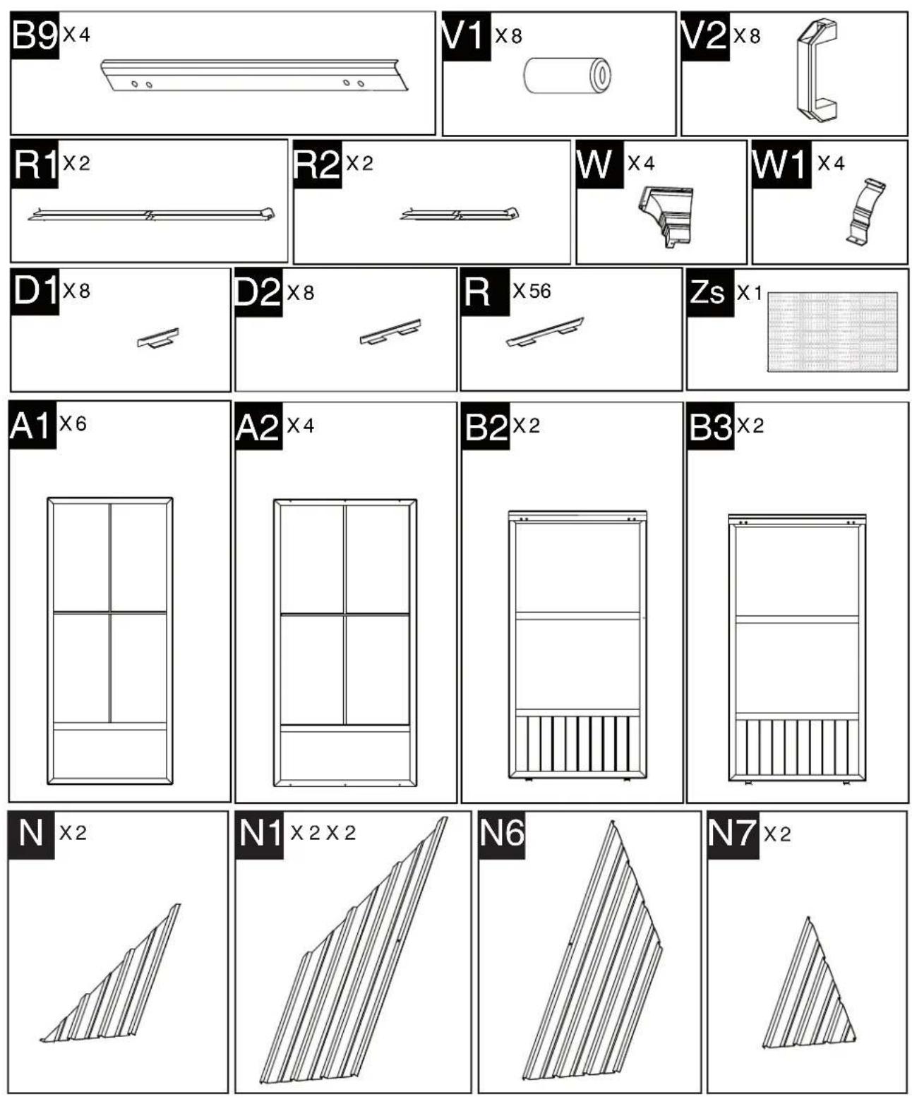 Sojag Kuramo - Assembly Manual / Guide d'assemblage / Manual de ensamblaje / Stampaletmeuer / Montageanleitung - 58
