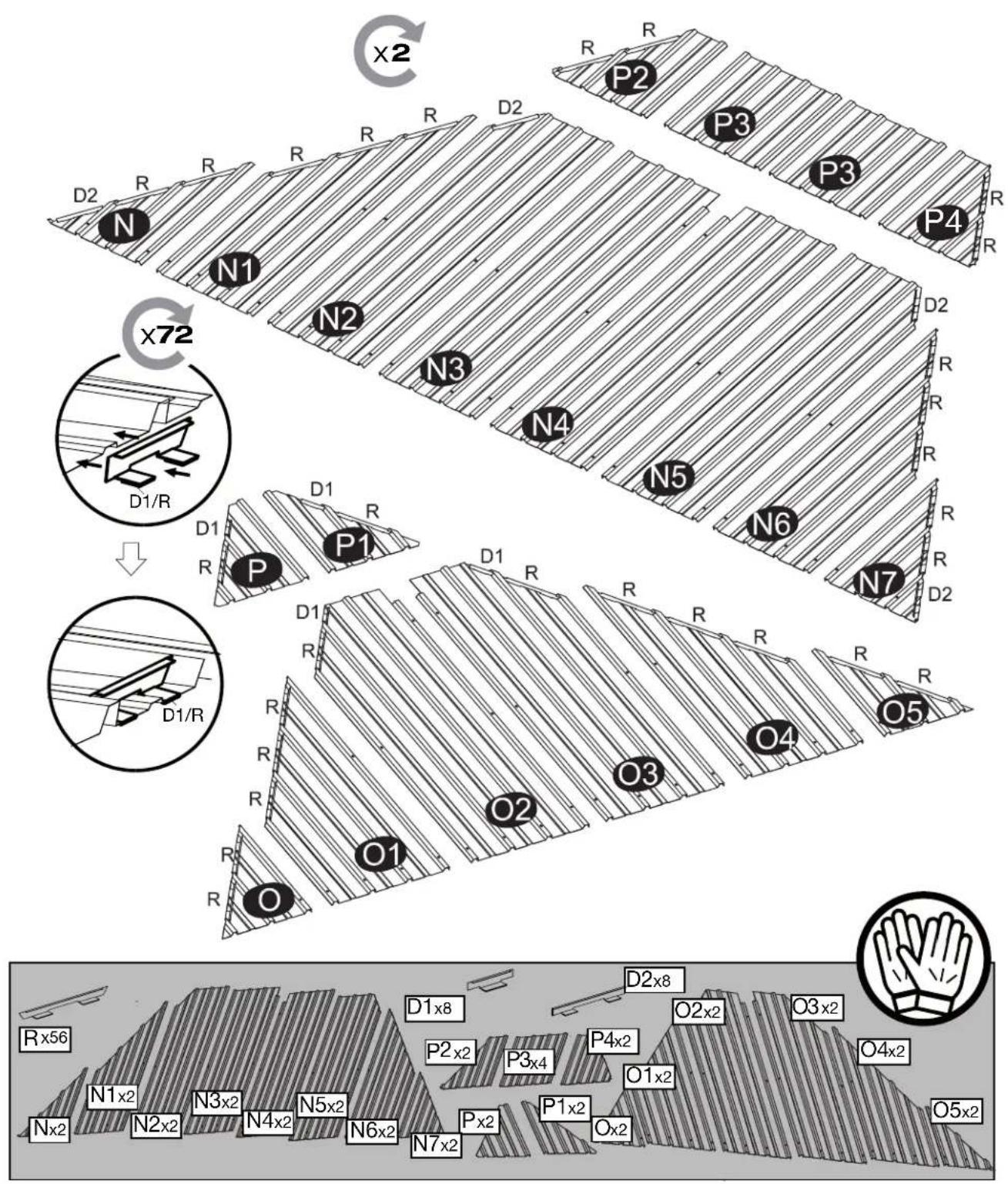 Sojag Kuramo - Assembly Manual / Guide d'assemblage / Manual de ensamblaje / Stampaletmeuer / Montageanleitung - 101