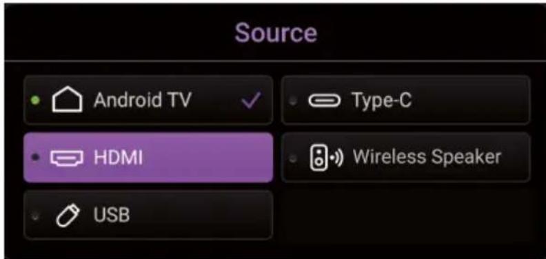 BENQ GP100 - Changer la source d'entrée - 1