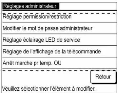 MITSUBISHI MCUS5001VHEW - Réglages administrateur - 2