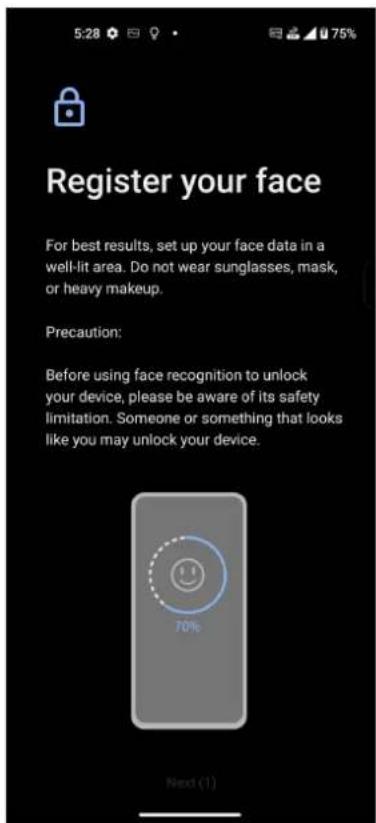 ASUS Zenfone 11 Ultra - Configurer le déverrouillage par reconnaissance faciale à partir du menu des paramètres - 4