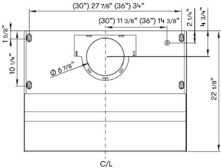 Zephyr AK2136CS - AK25 Hood Specifications - 1
