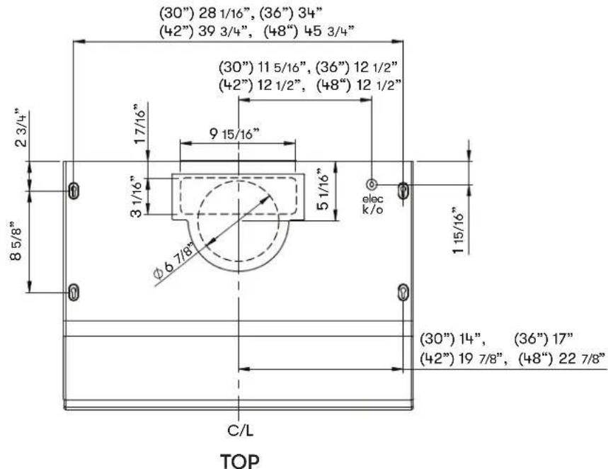 Zephyr AK2136CS - AK21 Hood Specifications - 1