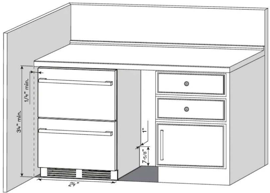 Zephyr PRRD24C2ASOD - Installation Clearance Requirements - 1