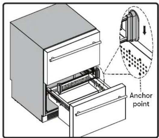 Zephyr PRRD24C2ASOD - Installing the Upper and Lower Printer Dividers - 3