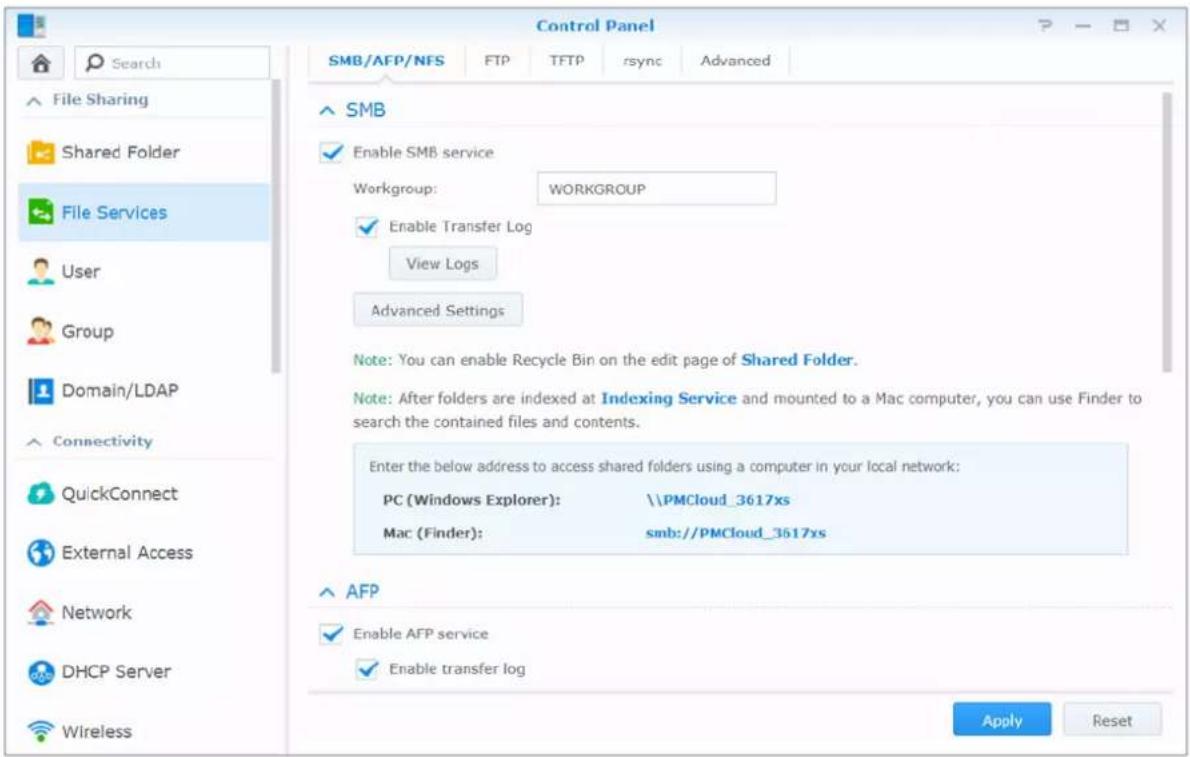 SYNOLOGY DiskStation DS720+ - Activation des protocoles de partage de fichiers sur toutes les plate-formes - 1