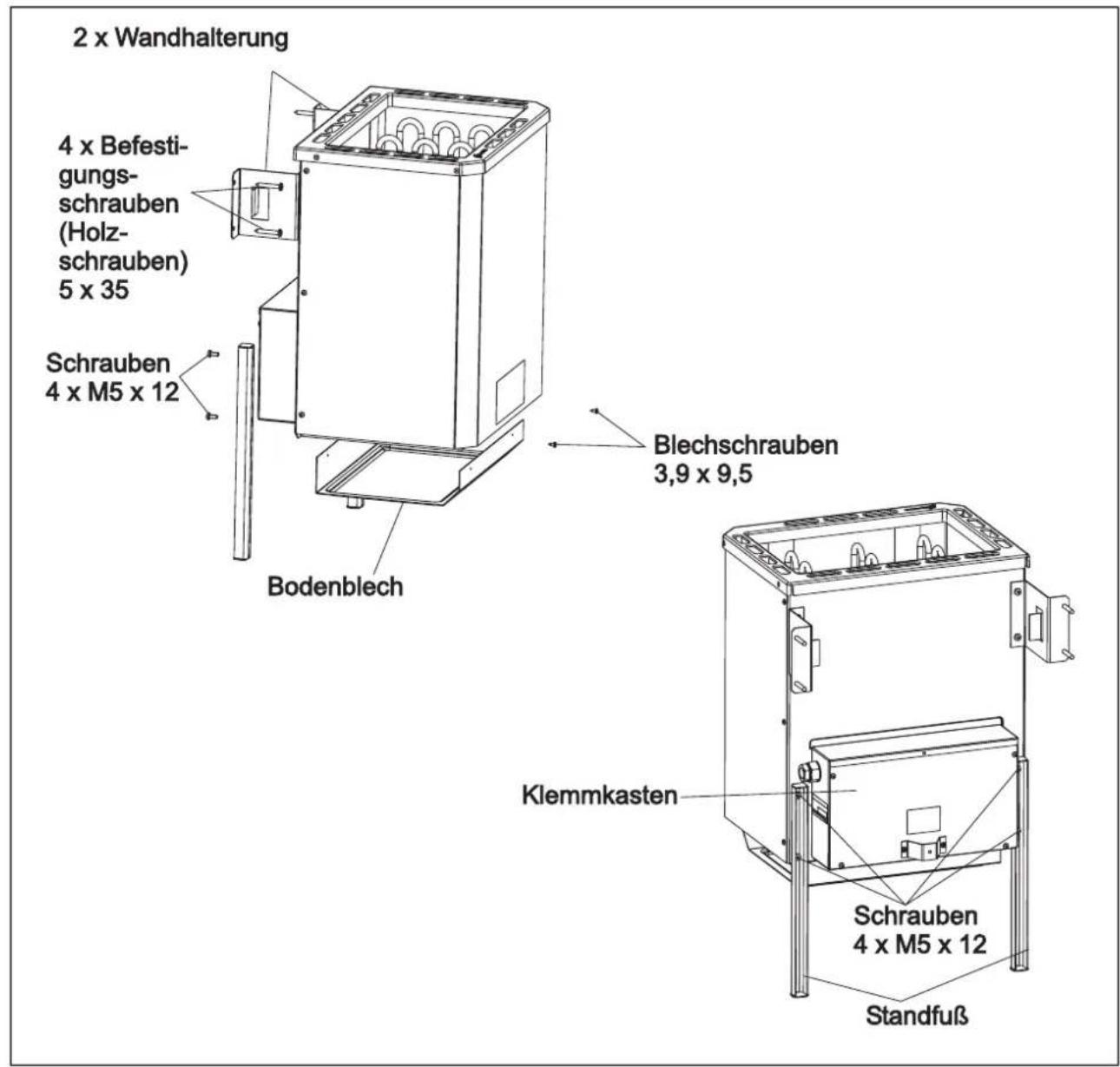 EINHELL SHG Classic 7 5 kW BioAktiv - Montage des Saunaherzerätes - 1