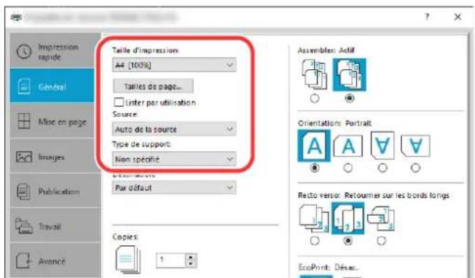 OLIVETTI dCopia 4523MFplus - Configurer le format de papier d'impression. - 1