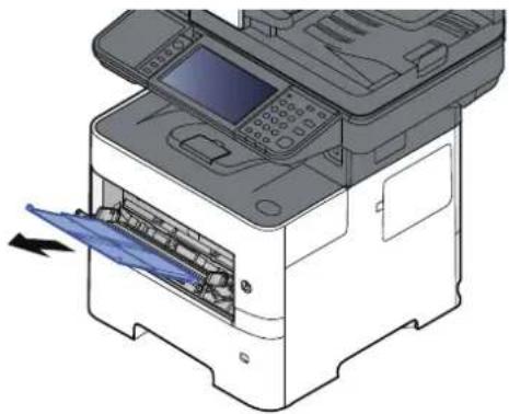 OLIVETTI dCopia 4523MFplus - Sortir la section de plateau de support du bac MF. - 1