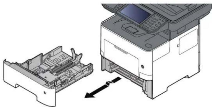 OLIVETTI dCopia 4523MFplus - Sortir entièrement le magasin de la machine. - 1
