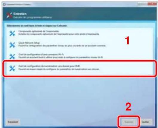 OLIVETTI dCopia 4523MFplus - [Outil de configuration de numérisation vers dossier pour SMB] > [Exécuter]. - 1