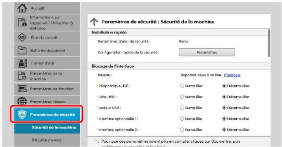 OLIVETTI dCopia 4523MFplus - Configurer les paramètres de sécurité. - 1