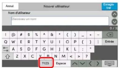 OLIVETTI dCopia 4523MFplus - Écran de saisie des nombres/symboles - 1