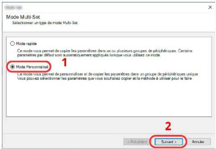 OLIVETTI dCopia 4523MFplus - Sélectionner [Mode personnelé] et cliquer sur [Suvant]. - 1