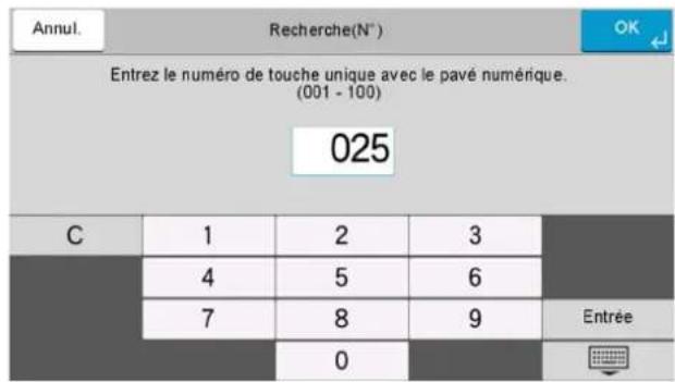 OLIVETTI dCopia 4523MFplus - Exemple : Lors de la saisie d'un numero de touche unique - 3
