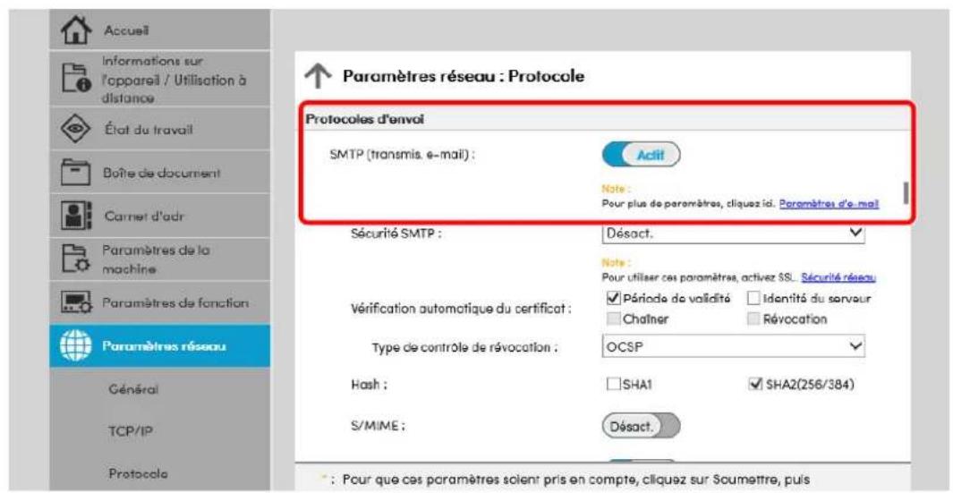 OLIVETTI dCopia 4523MFplus - Configurer les paramètres. - 1