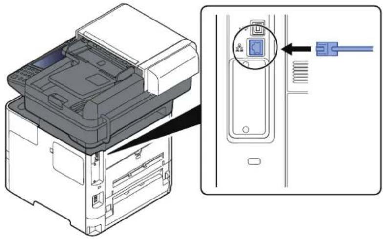 OLIVETTI dCopia 4523MFplus - Raccorder le cable à la machine. - 1