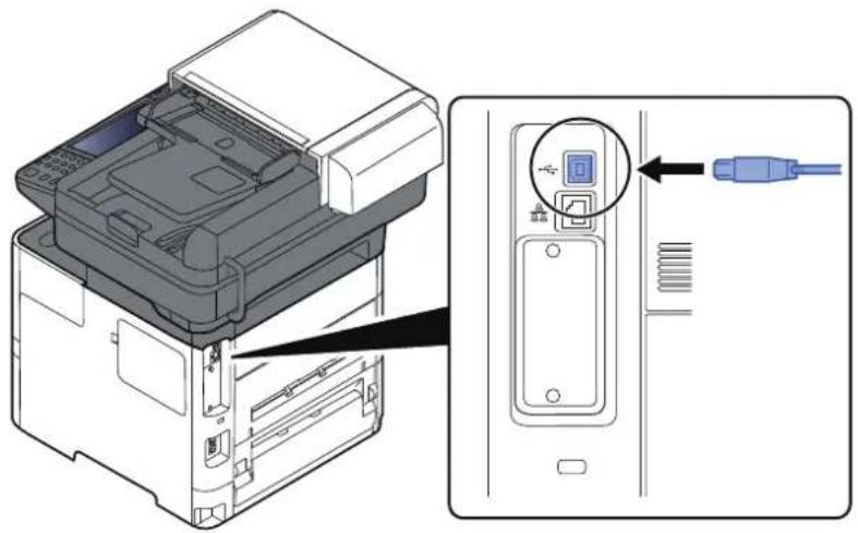 OLIVETTI dCopia 4523MFplus - Raccorder le cable à la machine. - 1