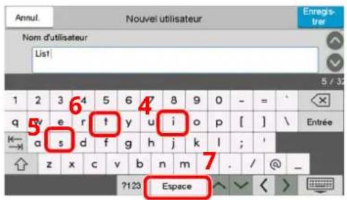 OLIVETTI dCopia 4523MFplus - Entrer « List » (espace). - 2