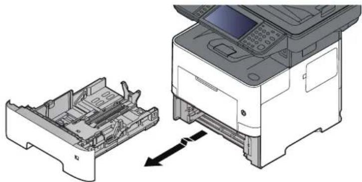 OLIVETTI dCopia 4523MFplus - Sortir entièrement le magasin de la machine. - 1