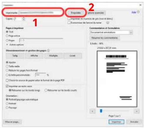 OLIVETTI dCopia 4523MFplus - Sélectionner le format de papier et le type de papier au format non standard. - 1
