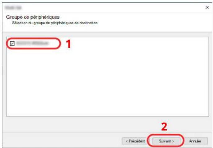 OLIVETTI dCopia 4523MFplus - Sélectionner le groupe de périhériques de destination et cliquer sur [Suvant]. - 1