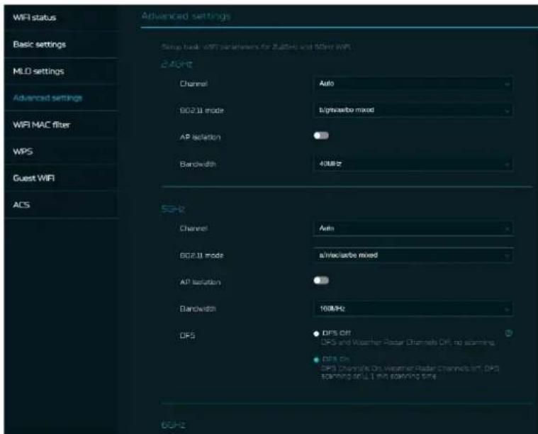 ACER Predator Connect X7 - Paramétres avancés - 1