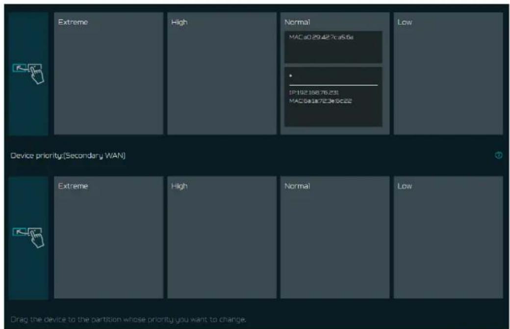 ACER Predator Connect X7 - Priorité de l'appareil (WAN principal et WAN secondaire): - 1