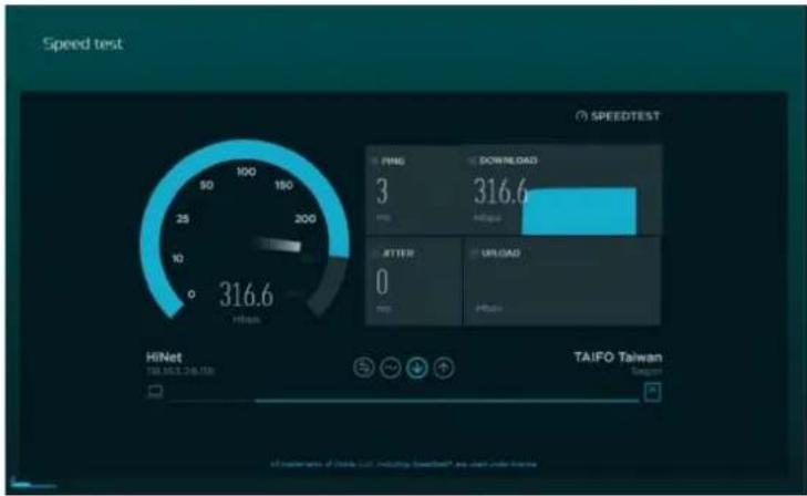 ACER Predator Connect X7 - Test de vitesse du réseau : - 1