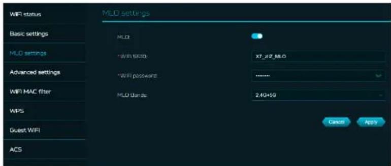ACER Predator Connect X7 - Paramètres MLO - 1