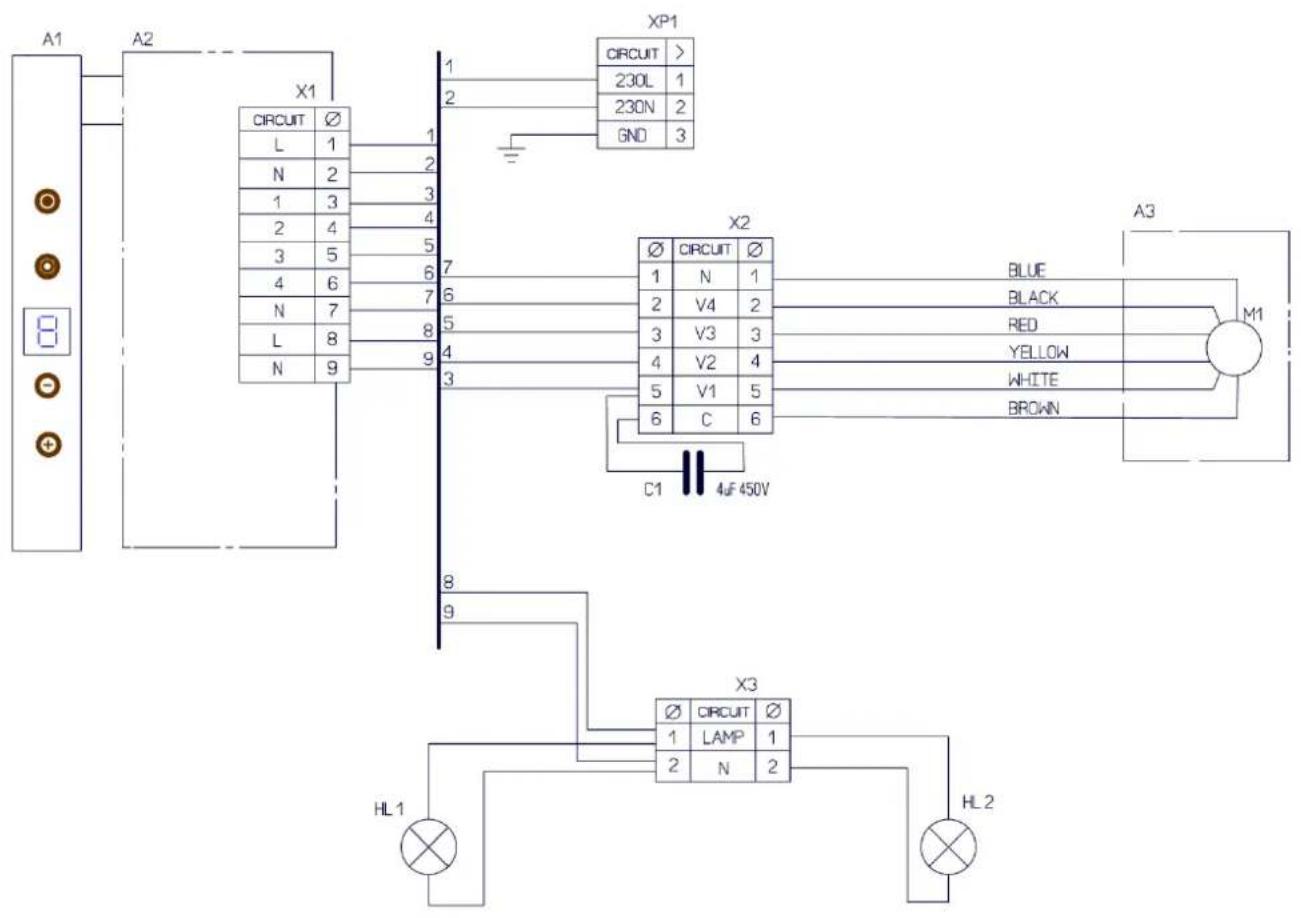 Gurari GCH V 380 - Schema elettrico principale per il modello GCH V 380 PRIMEN - 1