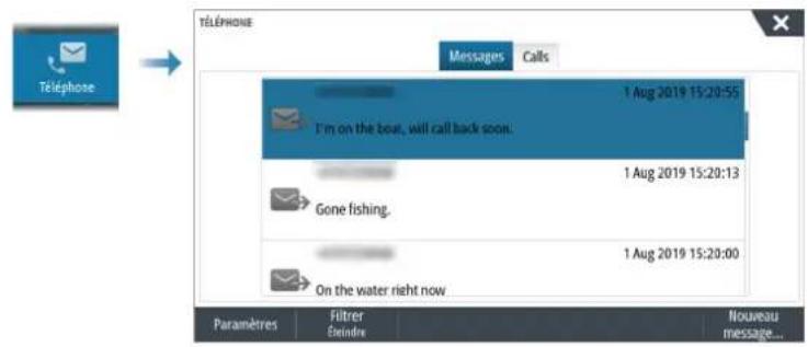 SIMRAD IDS - Notifications de téléphone - 2