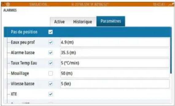 SIMRAD IDS - Boites de dialogue de l'alarme - 1