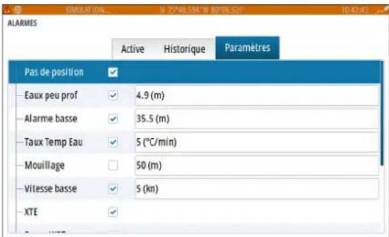 SIMRAD IDS - Boites de dialogue de l'alarme - 1